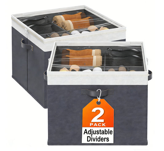 TitanTastic 2-Pack Large Capacity Shoe Organizer for Closet - Holds 32 Pairs, Space-Saving