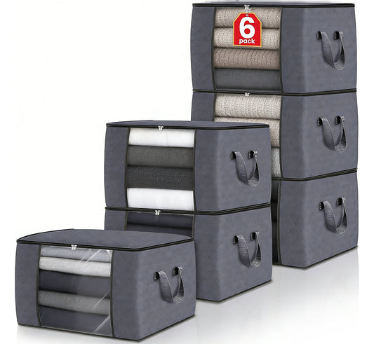 TitanTastic Clothes Storage Bins, Foldable Blanket Organizers with Handles