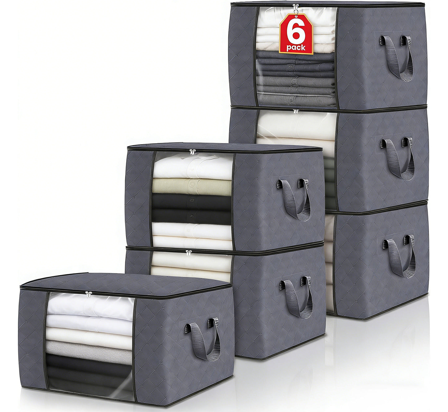 TitanTastic Clothes Storage Bins, Foldable Blanket Organizers with Handles