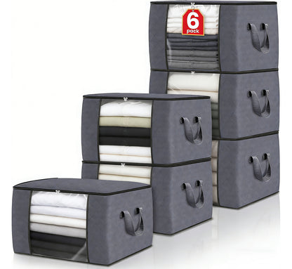 TitanTastic Clothes Storage Bins, Foldable Blanket Organizers with Handles
