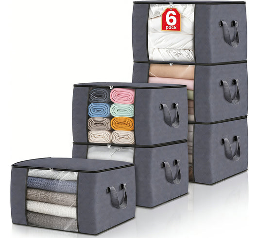 TitanTastic Clothes Storage Bins, Foldable Blanket Organizers with Handles