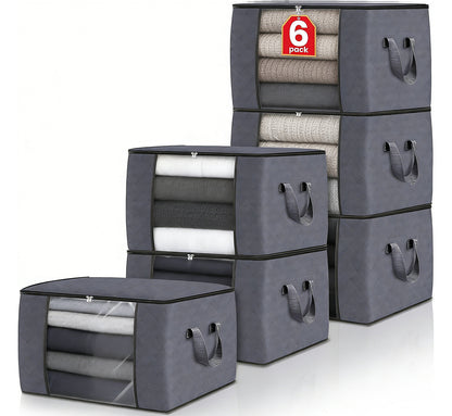 TitanTastic Clothes Storage Bins, Foldable Blanket Organizers with Handles